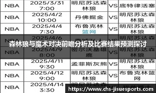 森林狼与魔术对决前瞻分析及比赛结果预测探讨